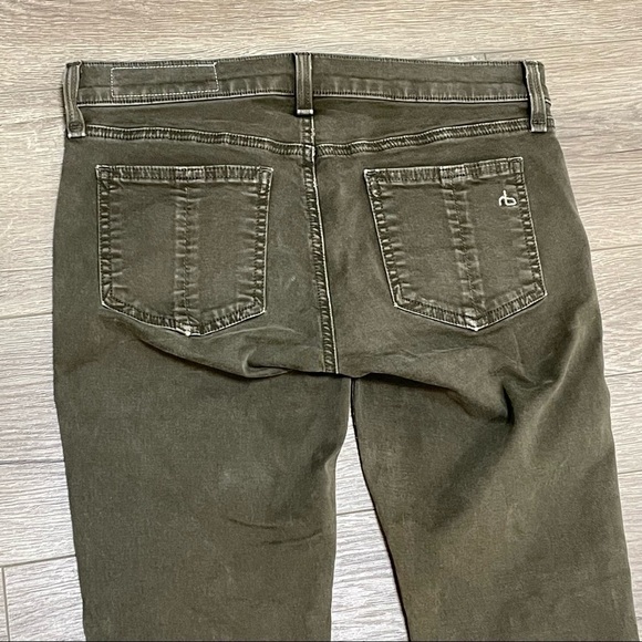 Rag & bone Ridley Moto Skinny Jeans in Wax Dark Olive Size 26 Zipper Pockets. - Picture 8 of 9